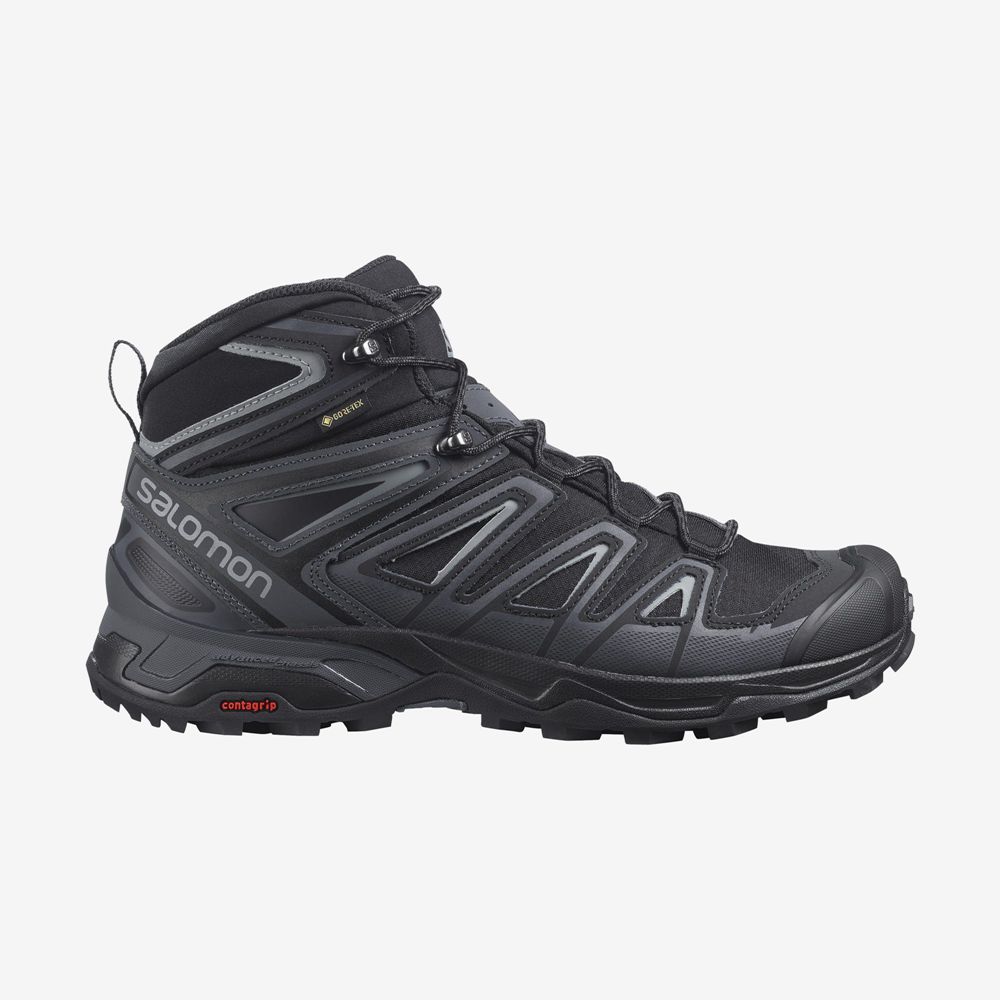 Botas De Montaña Salomon Hombre Negras - Salomon Argentina X ULTRA 3 MID GORE-TEX,176289-JNL